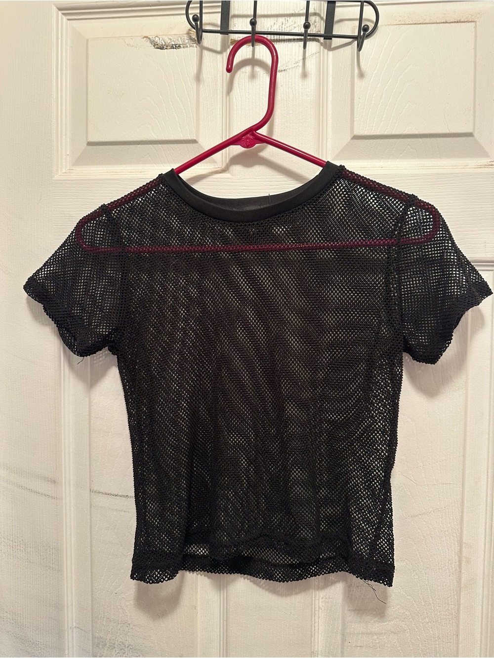 Love Black Sheer Mesh Short Sleeve Top